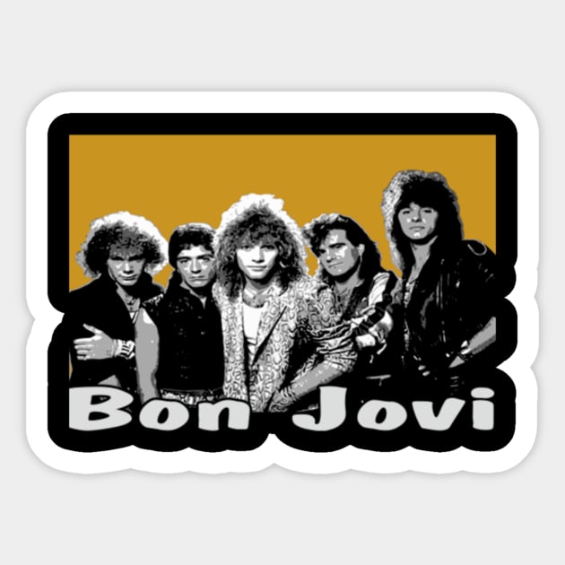 Vintage Band Jovi Sticker by SalenyGraphica